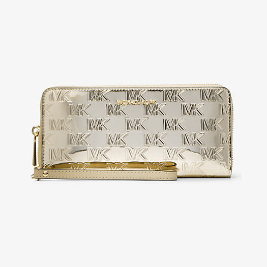 

Кошелек Michael Kors Large Logo Embossed Patent Continental, золотистый