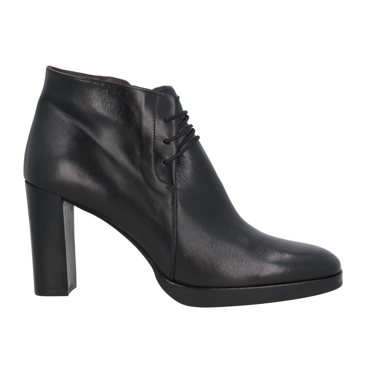 

Ботинки Zinda Lace-up Leather Round Toe Square Heel, черный