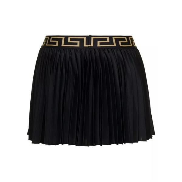 

Юбка mini skort with medusa logo in stretch polya Versace, черный