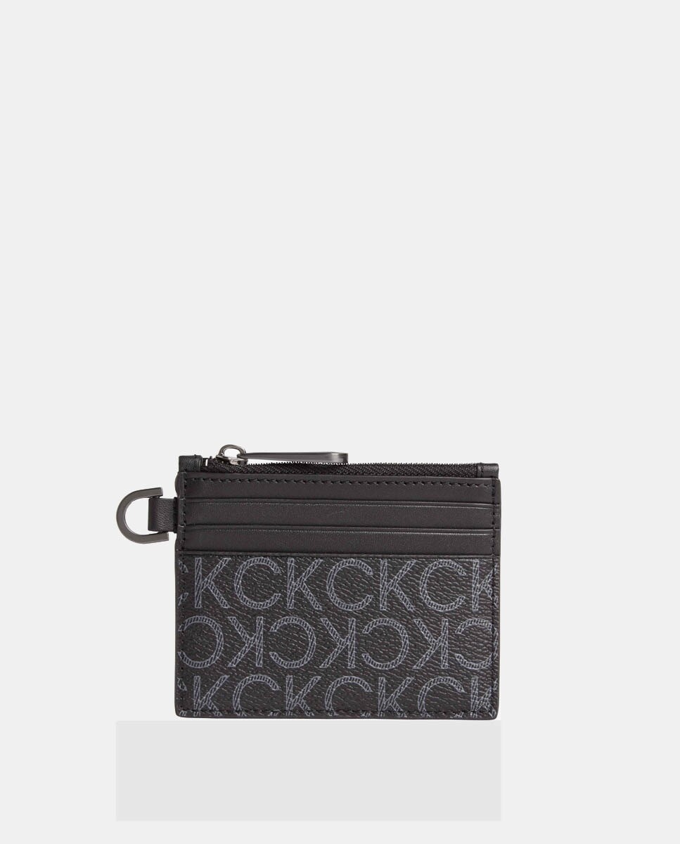 

Черная визитница с логотипами и сумочкой Calvin Klein, черный