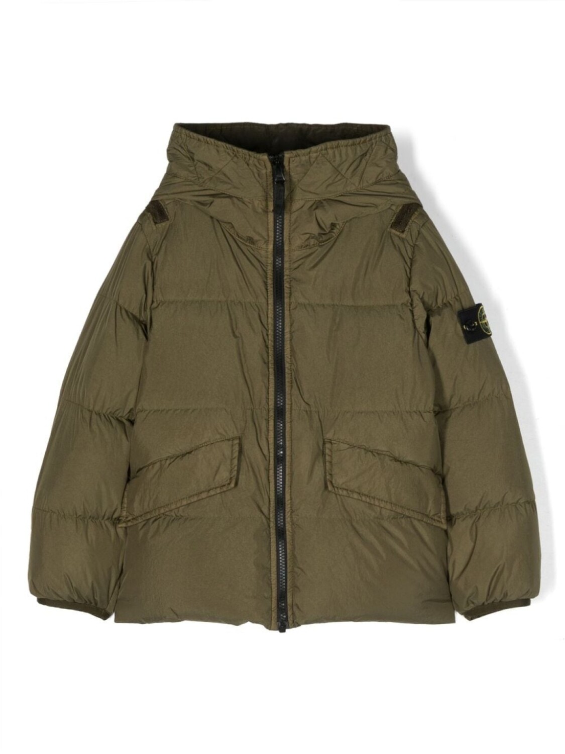 

Stone Island Junior пуховик с логотипом Compass, зеленый