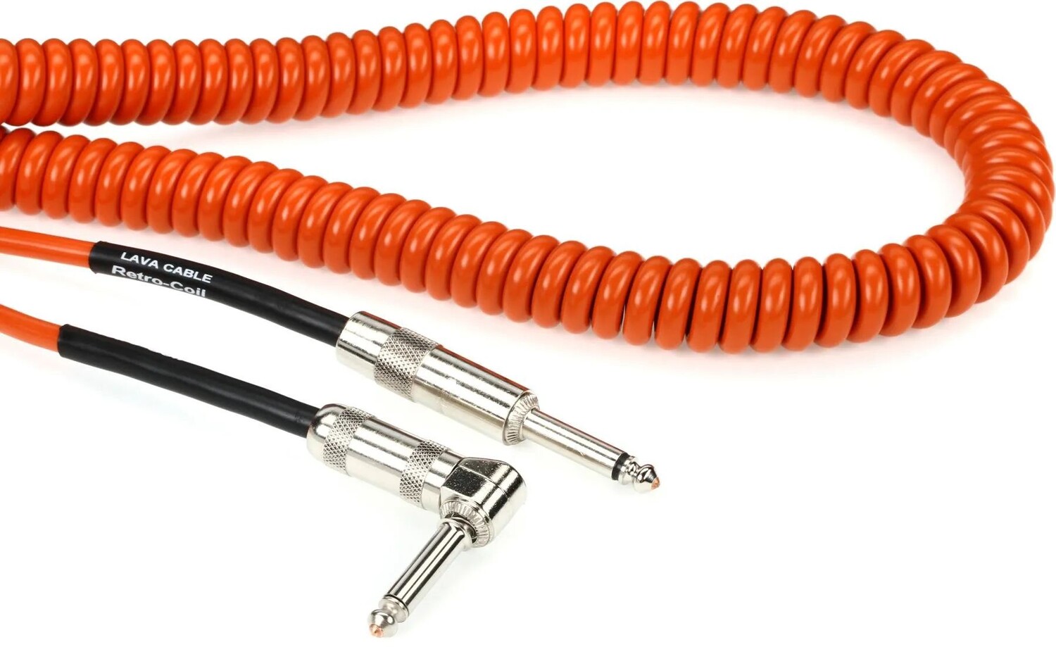 

Лавовый кабель LCRCROS Retro Coil, прямой и угловой бесшумный инструментальный кабель — 20 футов, оранжевый