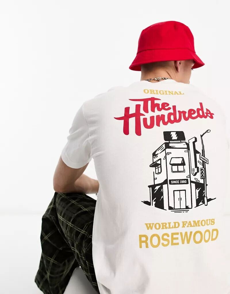 

Белая футболка The Hundreds с принтом «World Famous» на груди и спине