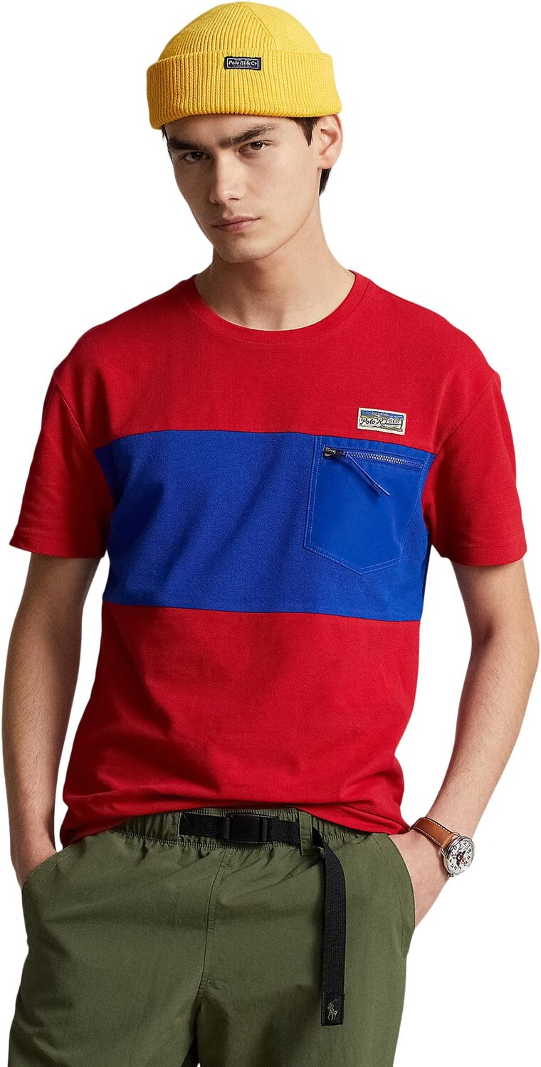 

Классическая футболка из сетчатой ​​ткани Polo Ralph Lauren, цвет Red Multi
