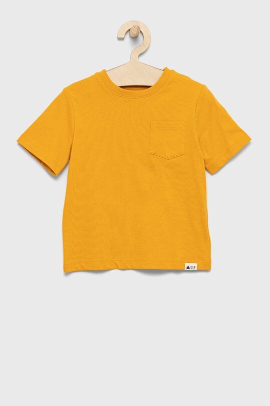 

Детская хлопковая футболка GAP, желтый