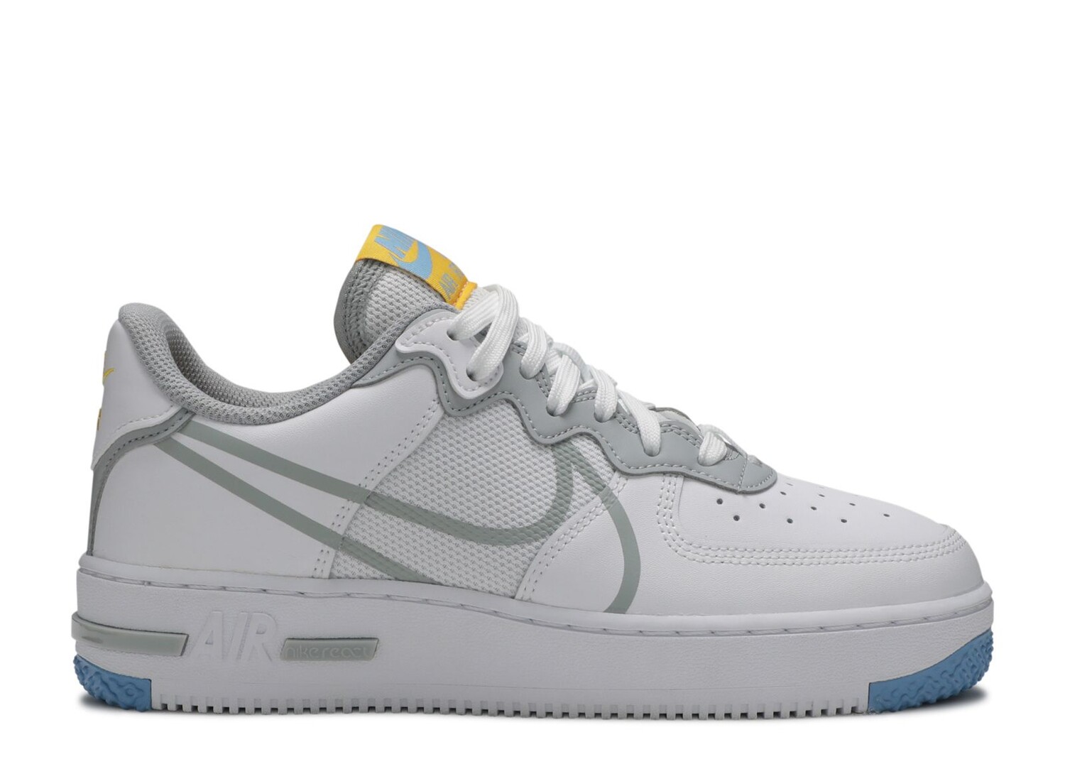 

Кроссовки Nike Air Force 1 React 'Smoke Grey Gold', белый, Белый;серый