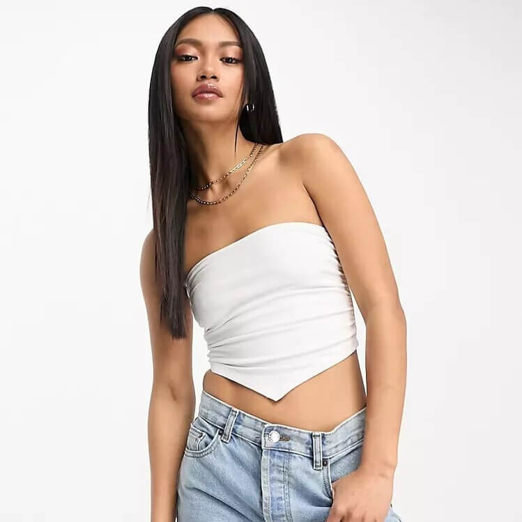 

Топ Asos Design Scarf Hem Bandeau, белый