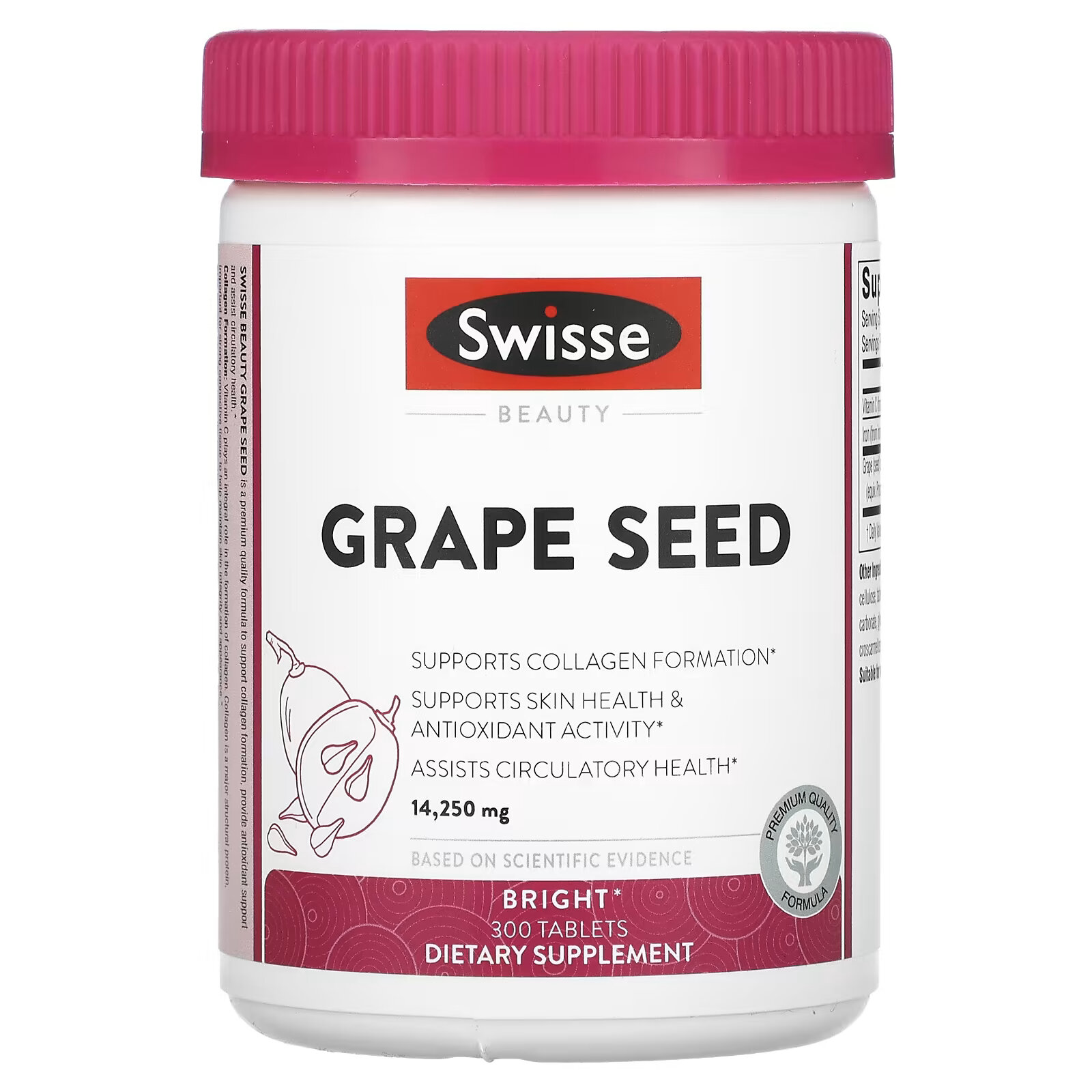 Swisse, Ultiboost, экстракт виноградных косточек, 14 250 мг, 300 таблеток swisse ultiboost кальций витамин d 250 таблеток
