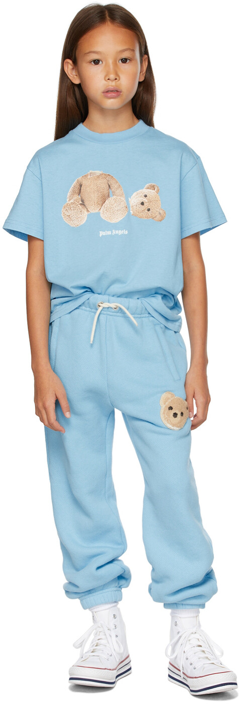 

Детские синие брюки Bear Lounge Palm Angels