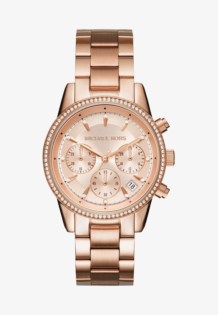 Часы наручные Michael Kors Ritz с хронографом, розовое золото - фото