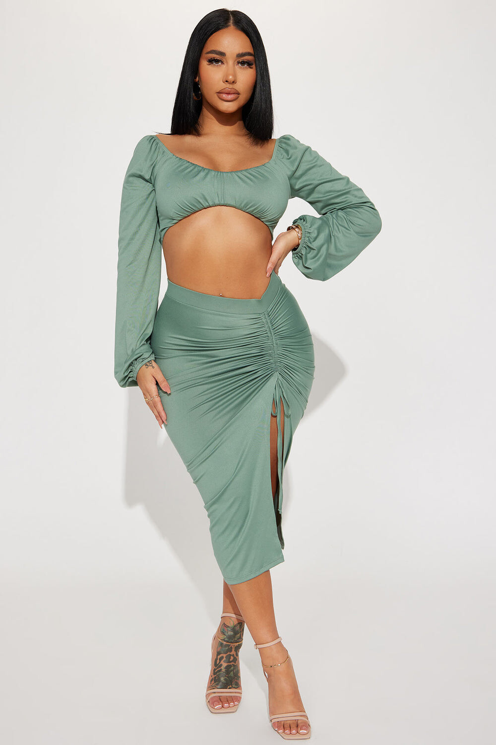

Юбка Fashion Nova TS8301, шалфей