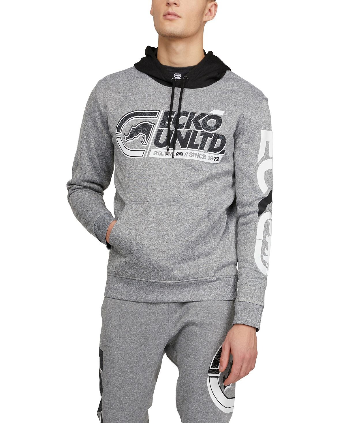 

Мужская толстовка с капюшоном momentum Ecko Unltd, серый