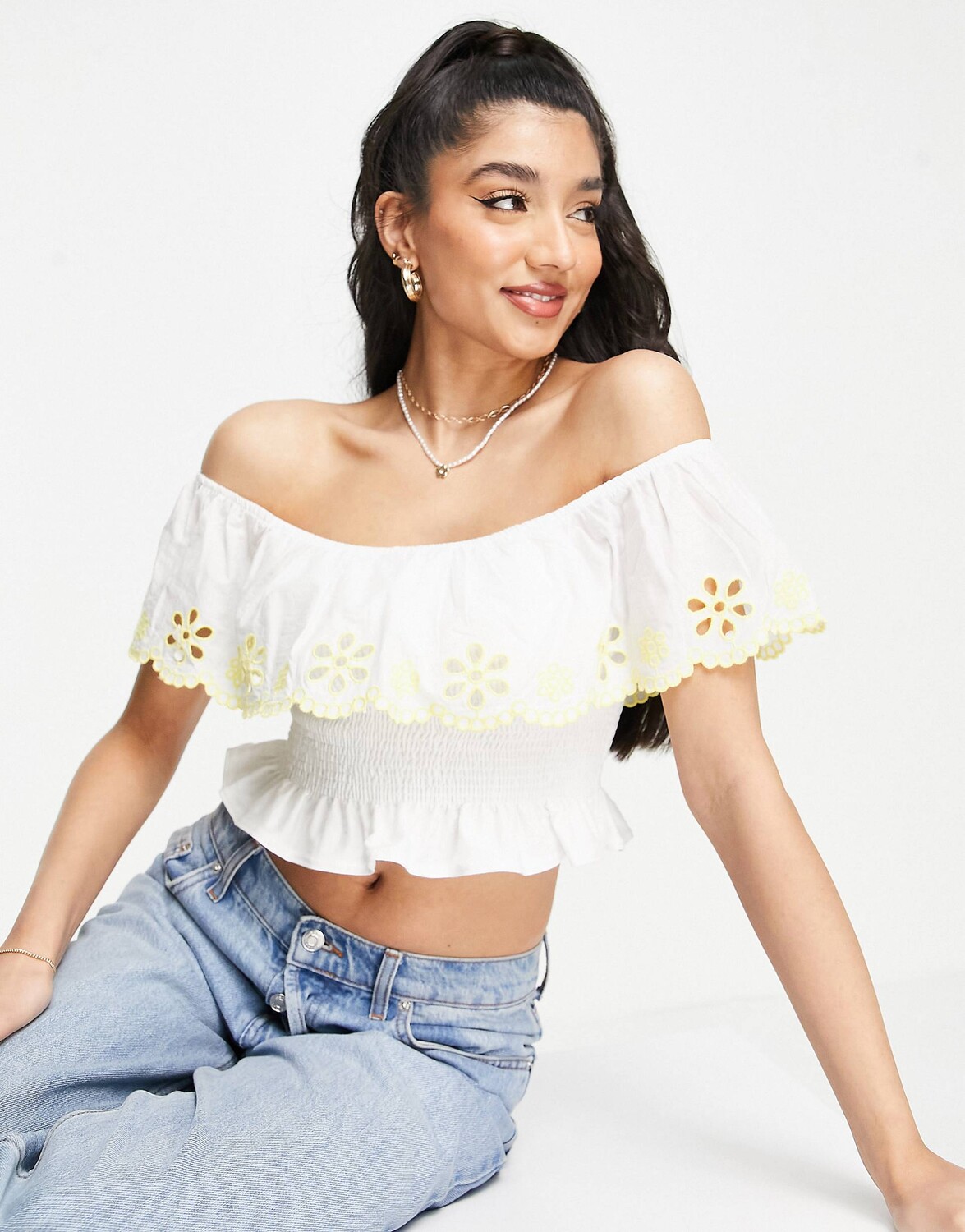 

Бардо Miss Selfridge с вышивкой контрастной строчкой