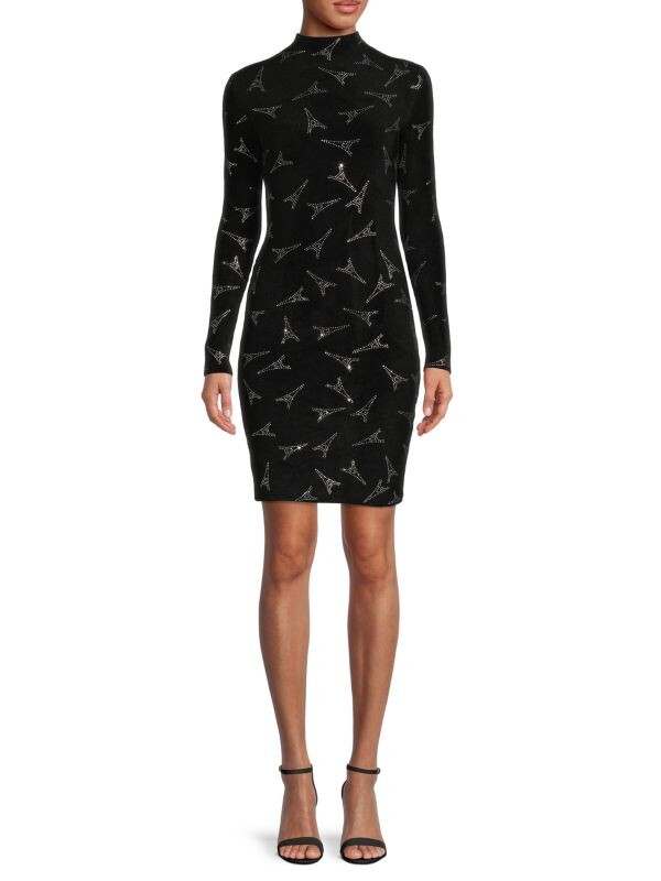 

Облегающее платье с эйфелевой башней Balenciaga Black