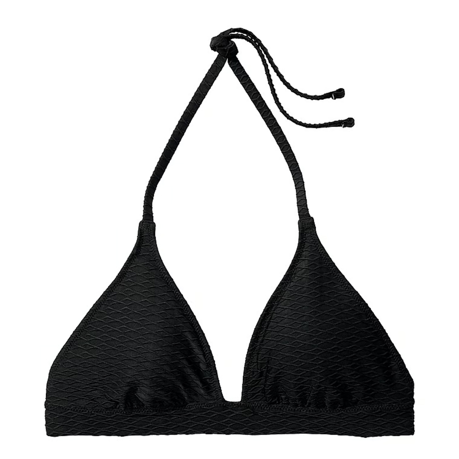 Топ бикини Victoria's Secret Swim Mix & Match Removable Push-Up Halter Fishnet, черный