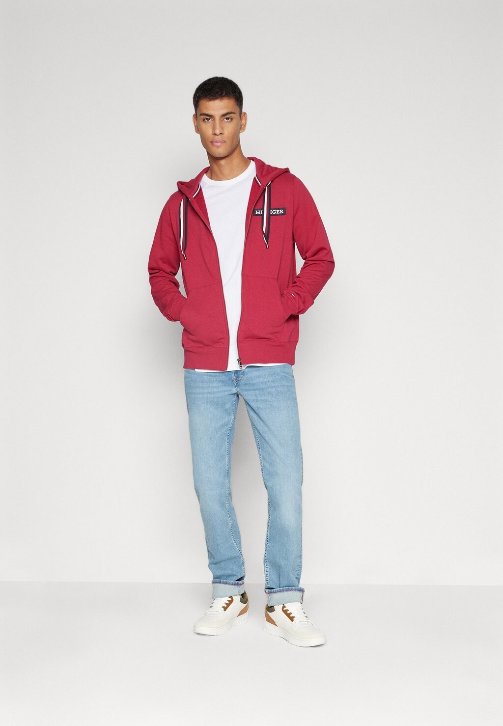 

Свитер на молнии Global Stripe Hooded Zip Tommy Hilfiger, королевская ягода