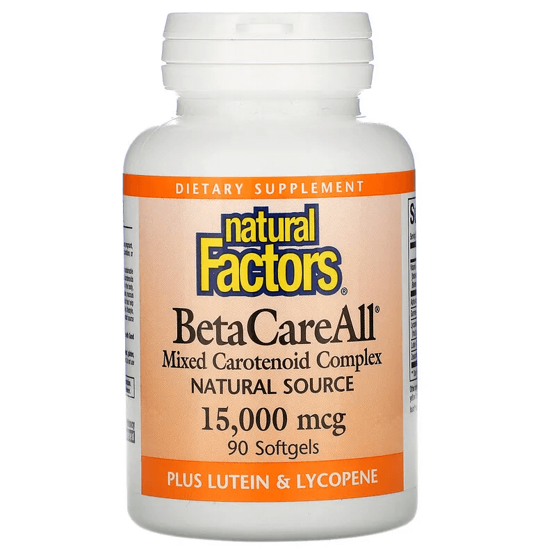 BetaCareAll, 15 000 мкг, 90 мягких таблеток, Natural Factors хелат хрома gtf 500 мкг 90 таблеток natural factors