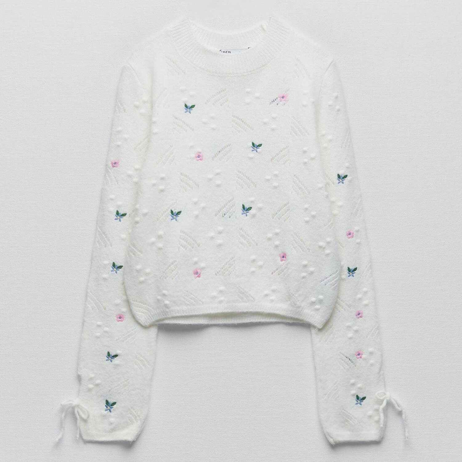 

Свитер Zara Floral Knit, кремовый