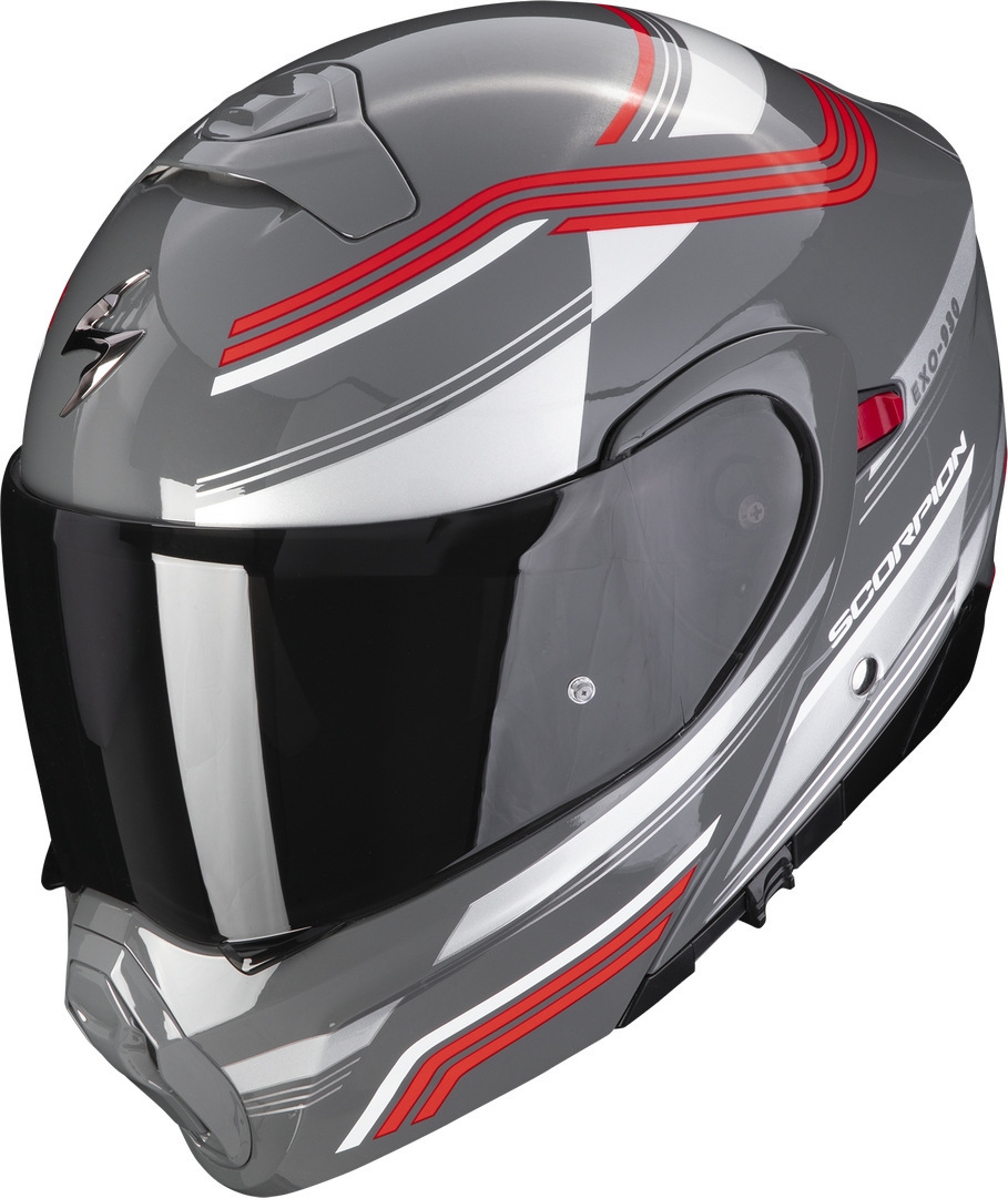 Шлем Scorpion EXO 930 Multi с логотипом, серый/красный