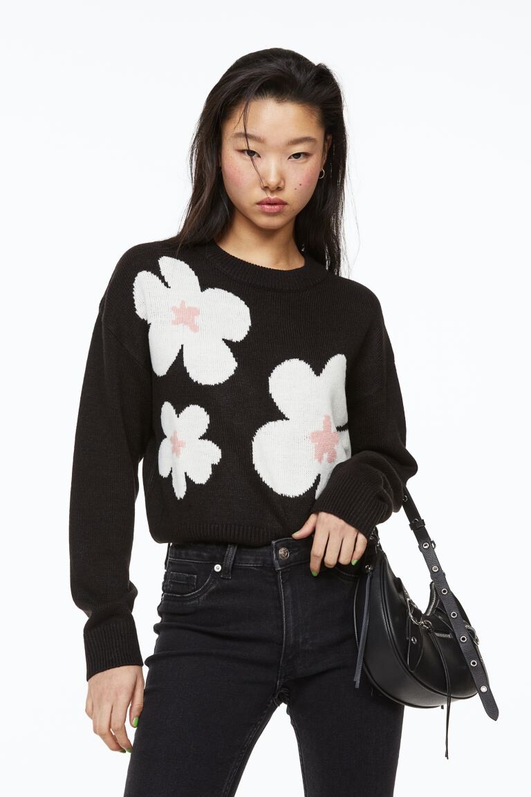 

Свитер H&M, черный/цветы