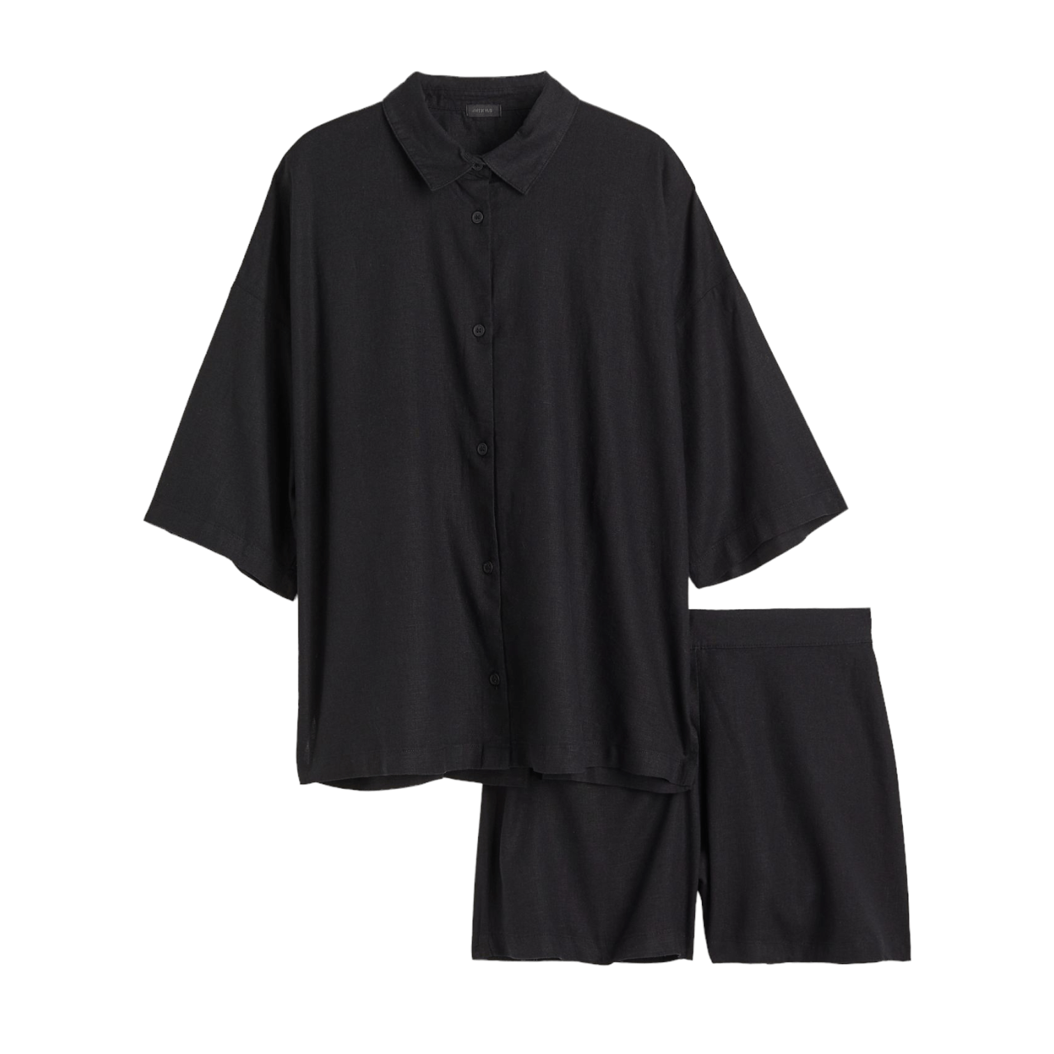 Пижама H&M Home Shirt and Shorts, черный