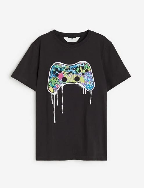 

Футболка с принтом игровой H&M Gaming Printed, черный