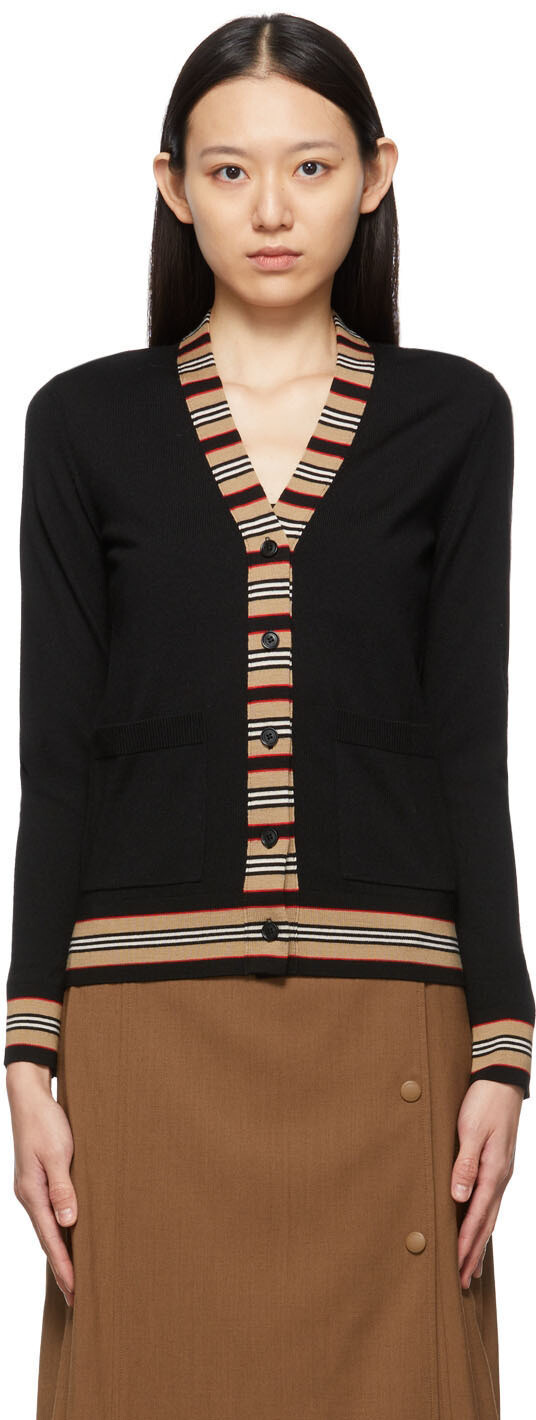 

Черный кардиган Cauca в полоску Icon Burberry
