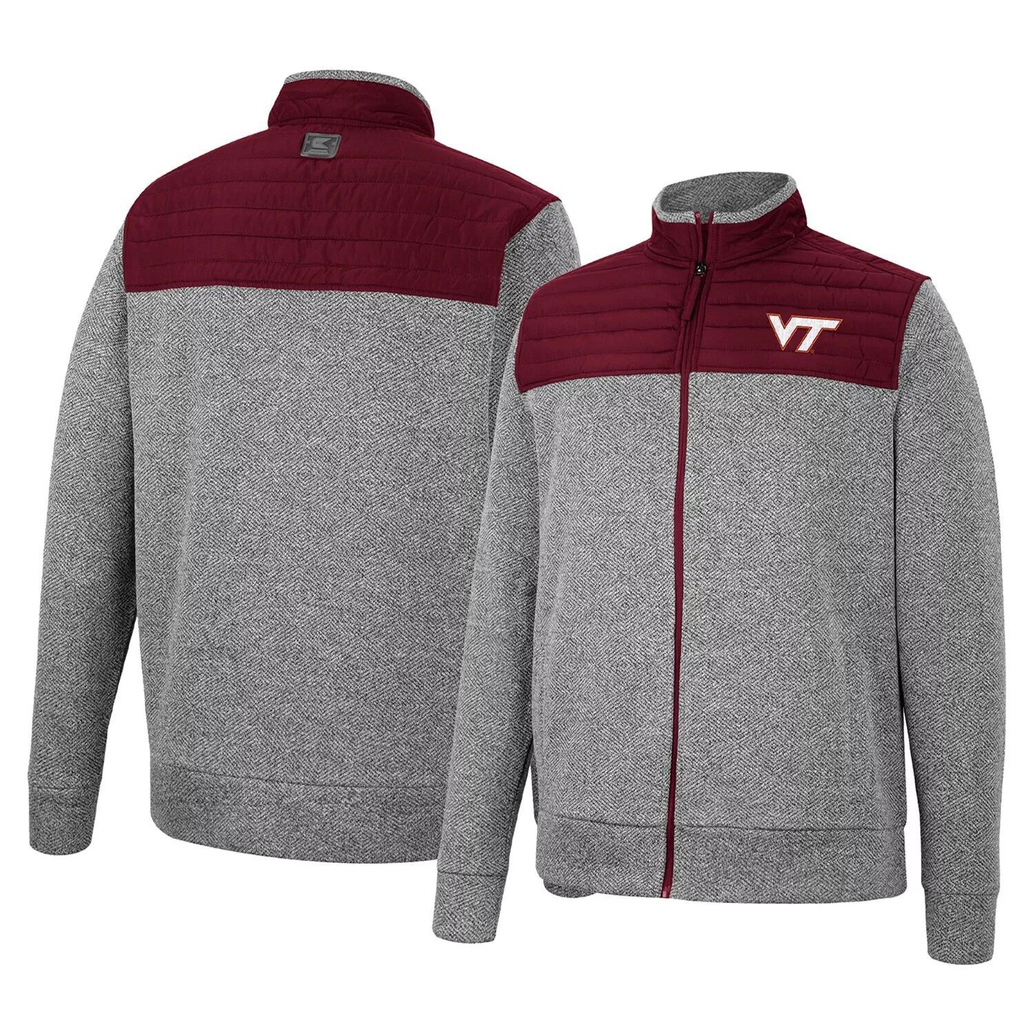 

Мужская темно-серая/бордовая куртка Virginia Tech Hokies Putter с молнией во всю длину с узором «елочка» Colosseum, Серый