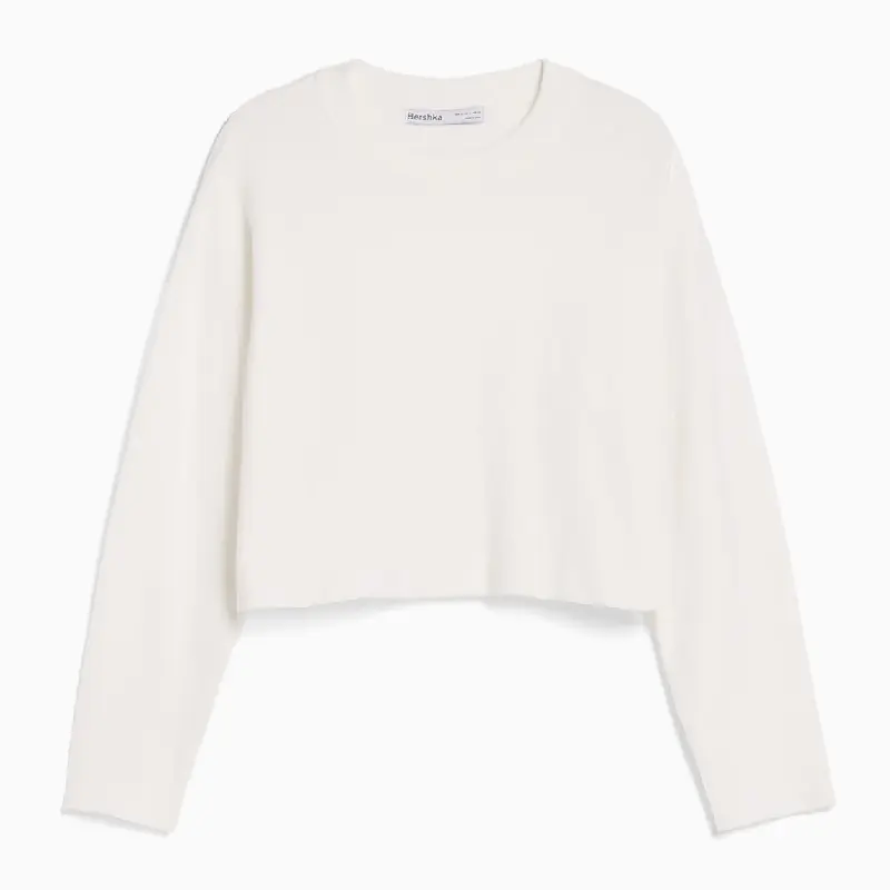 

Свитер Bershka Round Neck Knit, белый