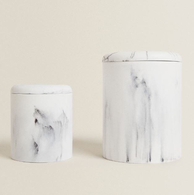 

Банка для хранения Zara Home Resin With Lid, белый