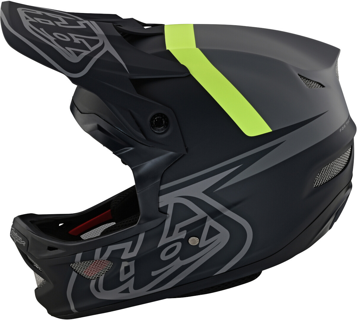 цена Шлем Troy Lee Designs D3 Fiberlite Slant для скоростного спуска, антрацитовый/зеленый