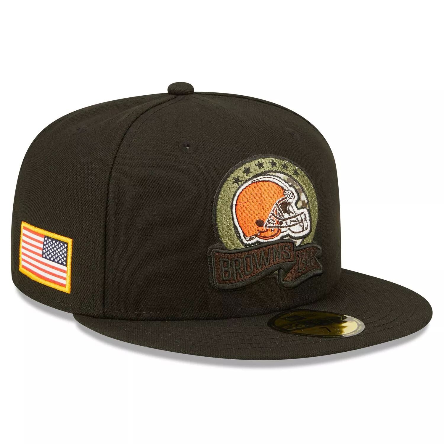 

Мужская облегающая шляпа New Era Black Cleveland Browns 2022 Salute To Service 59FIFTY