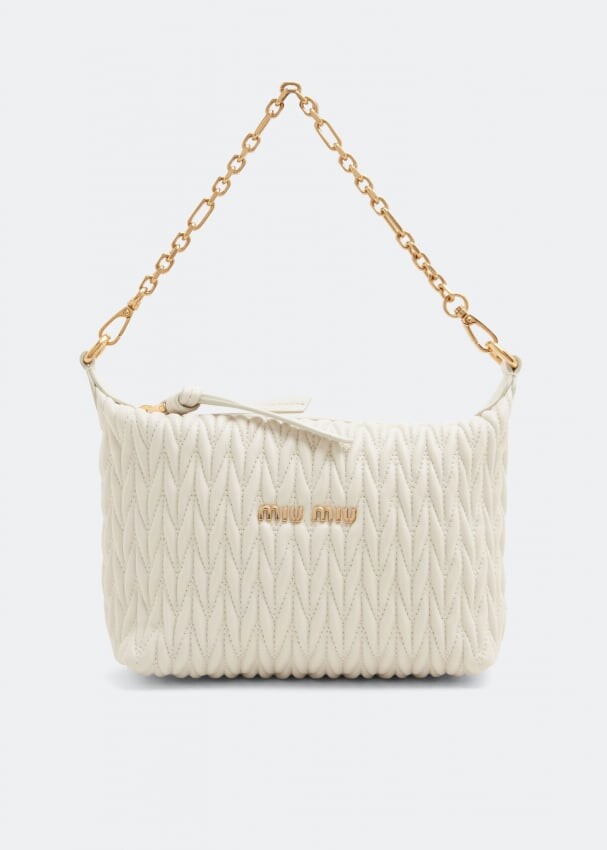 

Сумка MIU MIU Miu Spirit matelassé leather mini bag, белый