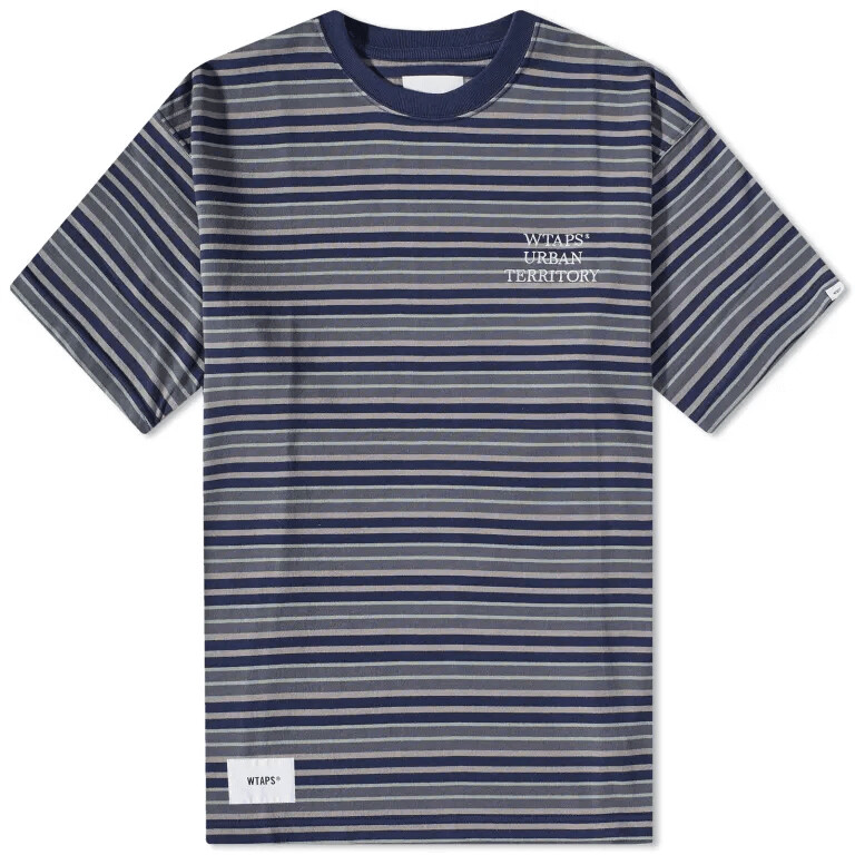 

Футболка WTAPS 13 Stripe, темно-синий/серый