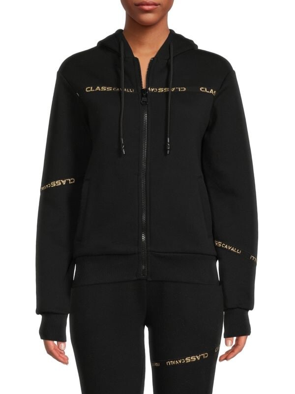 

Худи на молнии с логотипом cavalli CLASS Black