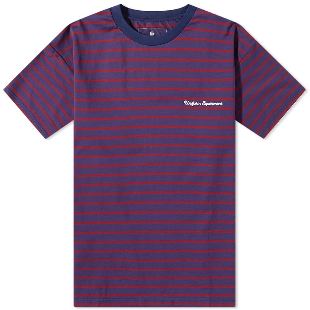

Футболка Uniform Experiment Embroidery Logo Stripe Tee, Фиолетовый