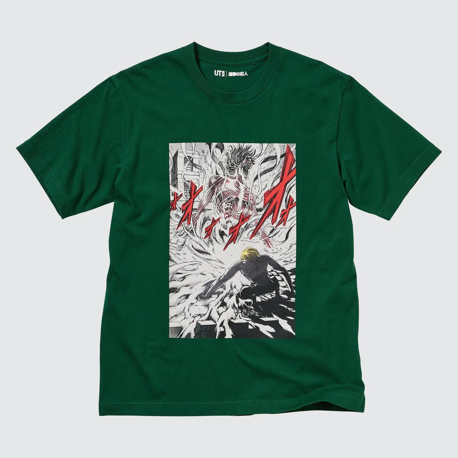 

Футболка Uniqlo UT Attack on Titan (Eren vs Porco), зеленый