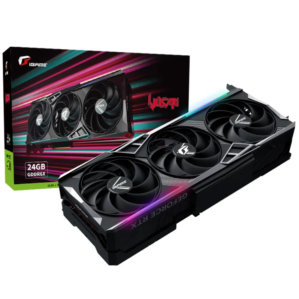 

Видеокарта Colorful Vulcan iGame GeForce RTX 4090 Vulcan OC 24GB DLSS 3 GDDR6X для киберспорта