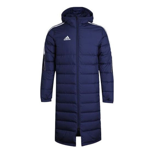 

Пуховик Adidas Logo hooded down Jacket Navy Blue GM5246, синий