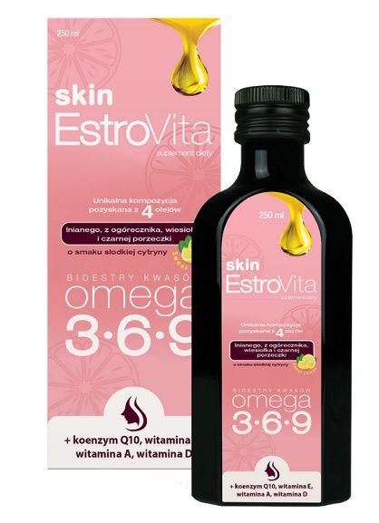 цена Estrovita Skin Cytryna Płyn жирные кислоты омега 3-6-9, 250 ml