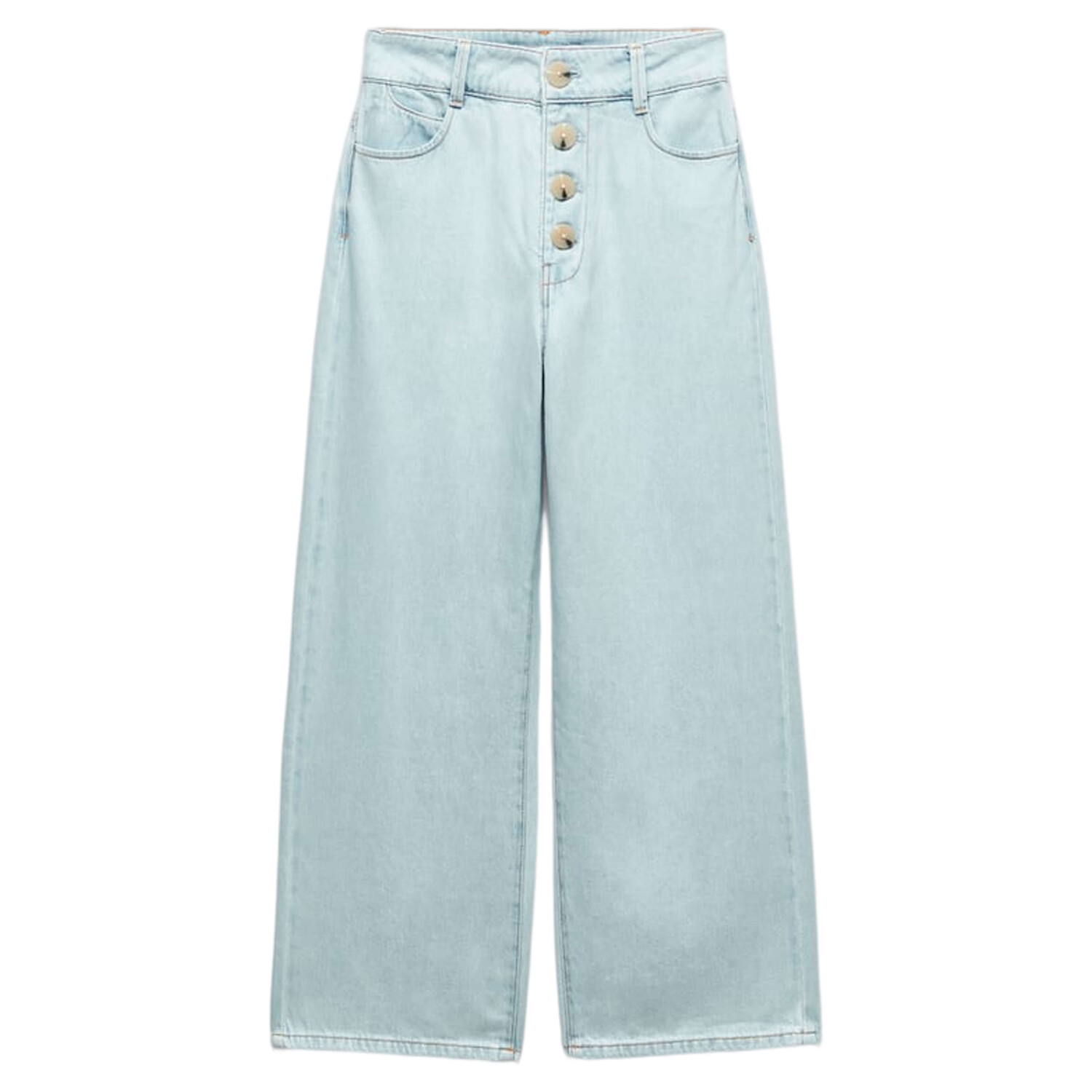 

Джинсы женские с высокой посадкой Zara Z1975 Culotte With Buttons, голубой