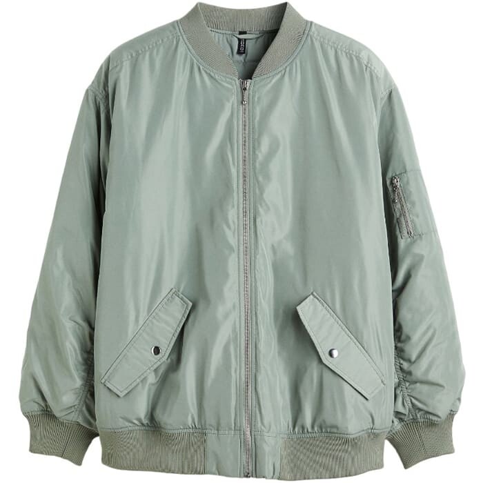 

Куртка-бомбер H&M+ Oversized, светло-зеленый