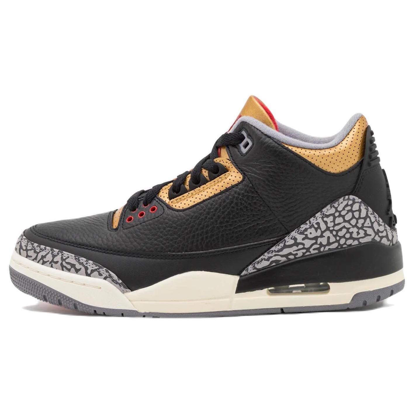 

Кроссовки Nike Air Jordan Air Jordan 3 Retro, черный/золотой