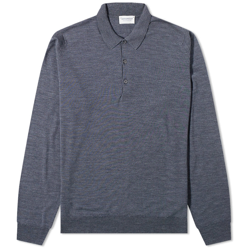 

Футболка John Smedley Belper Merino Knit Long Sleeve Polo, Серый