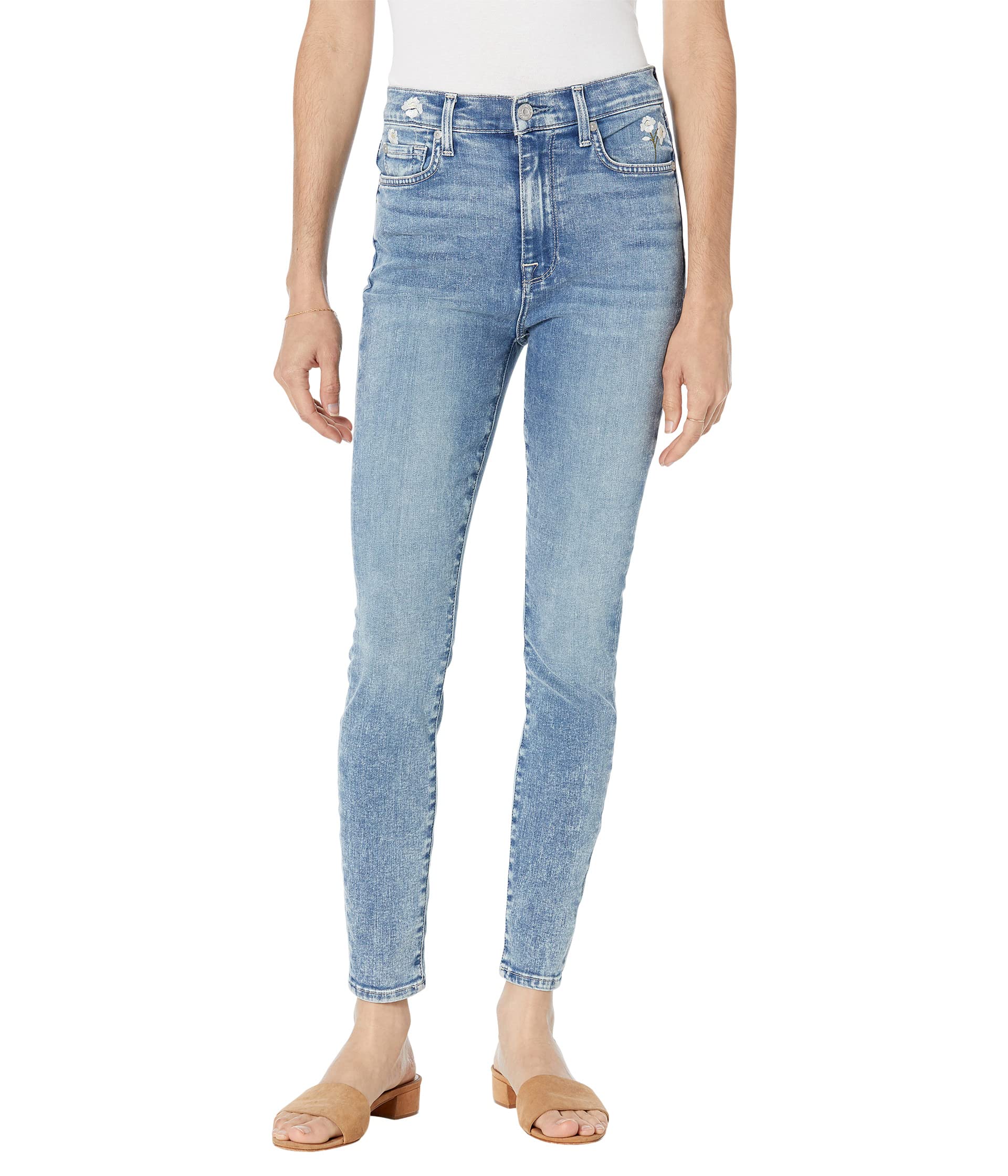 Джинсы 7 For All Mankind, High-Waisted Ankle Skinny