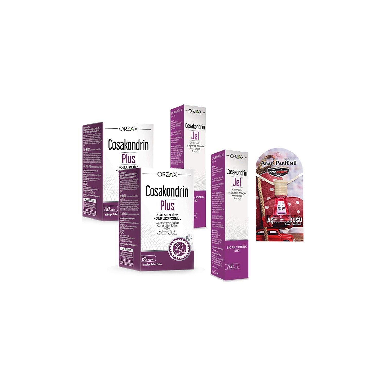 

Orzax Cosakondrin Plus Tablet and Cosakondrin Gel Set x 2 Pieces + Car Fragrance