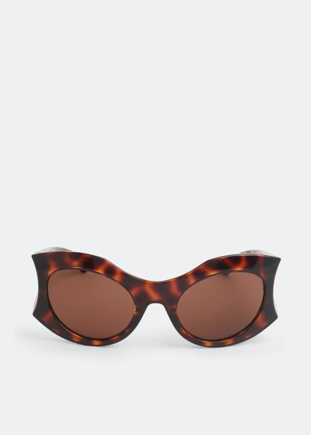 Солнечные очки BALENCIAGA Hourglass round sunglasses, коричневый