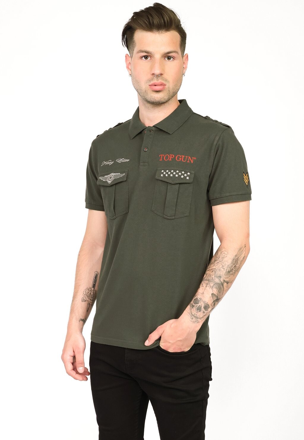 

Рубашка поло TOP GUN, оливковый