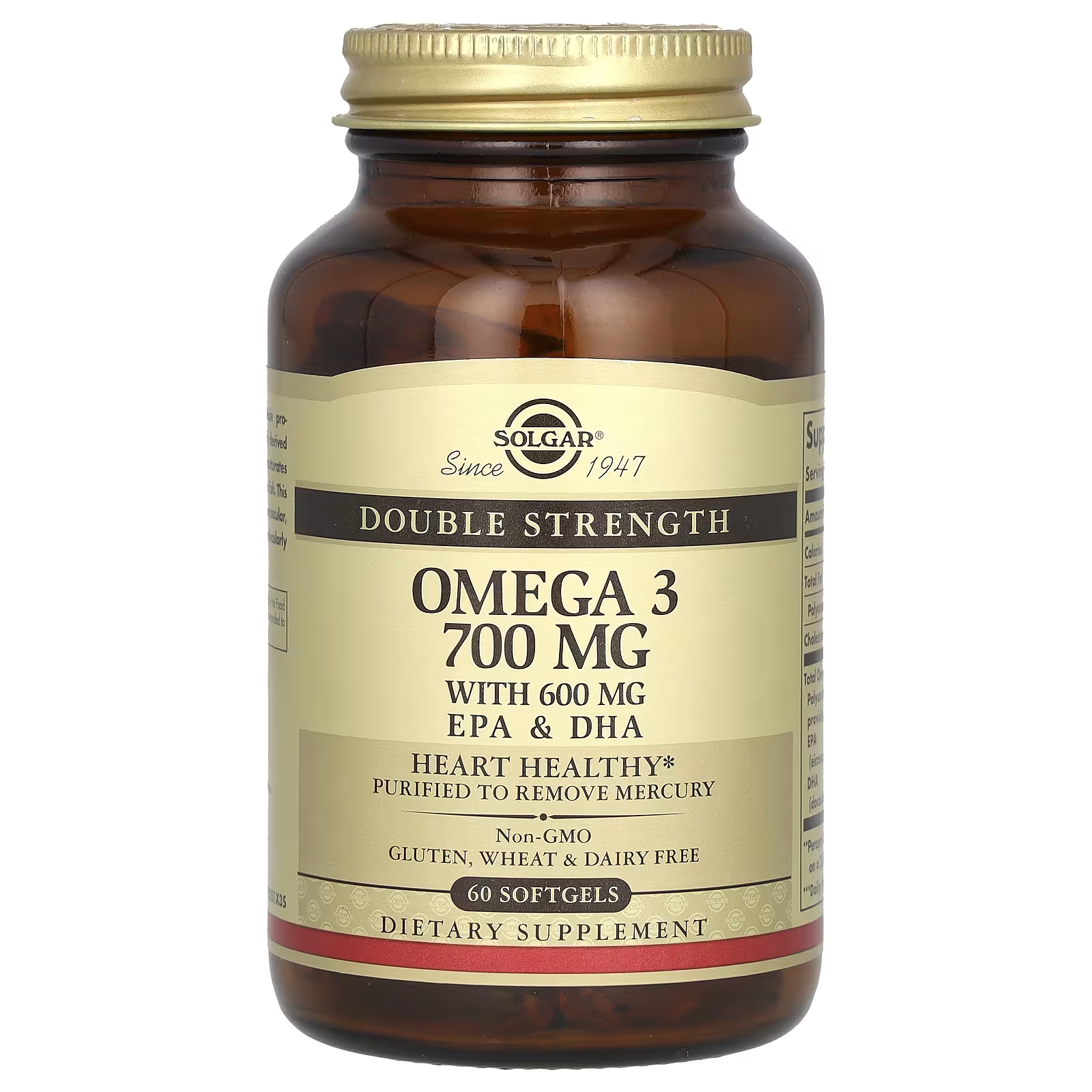 Омега-3 Solgar двойной силы, 60 мягких таблеток omega 3 максимальной силы enzymedica aqua biome лимон 60 мягких таблеток