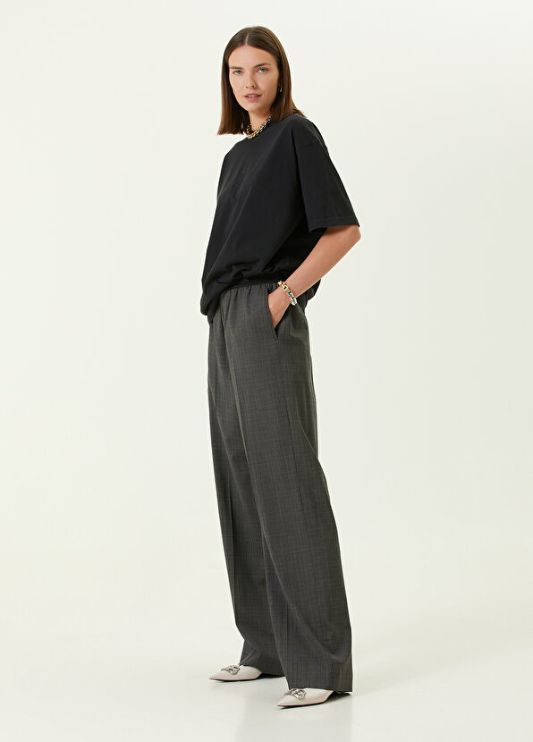 цена Шерстяные брюки с клетчатым узором антрацитового цвета Balenciaga